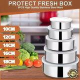 Set od 5 inox posuda sa poklopcima, od 10 do 18 cm