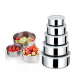 Set od 5 inox posuda sa poklopcima, od 10 do 18 cm