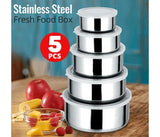 Set od 5 inox posuda sa poklopcima, od 10 do 18 cm