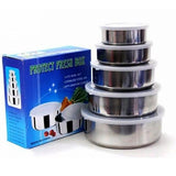 Set od 5 inox posuda sa poklopcima, od 10 do 18 cm