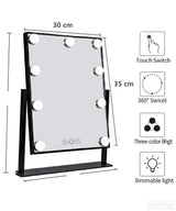 Ogledalo za šminkanje 35 x 30 cm sa LED svetlom u tri boje
