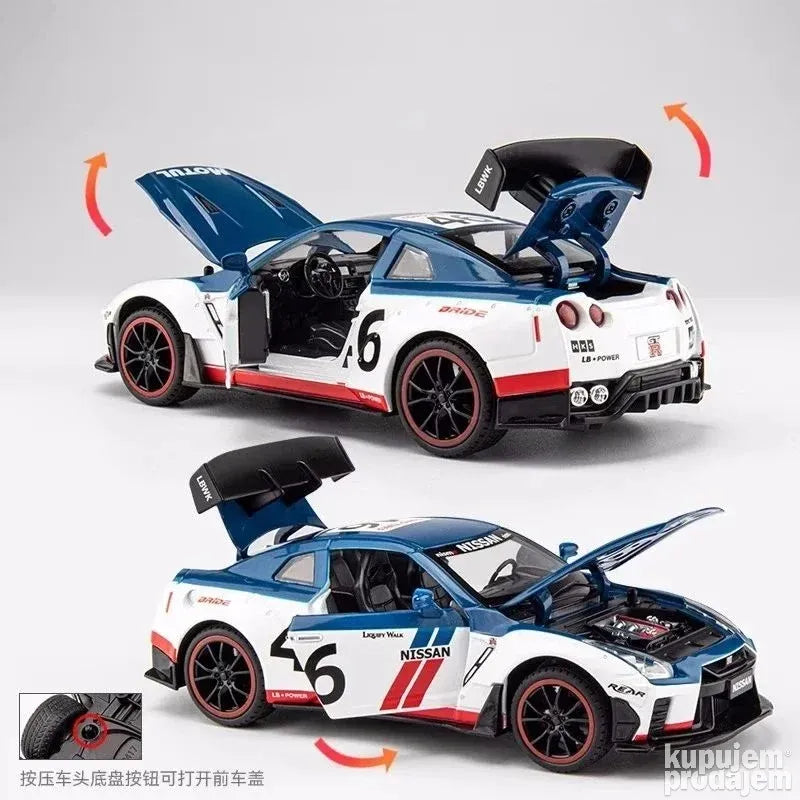 Die-cast Nissan GTR Skyline, razmera 1:24, sa zvukom i svetlima