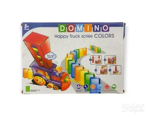 Domino vozić koji sam postavlja domine, sa svetlom i zvukom