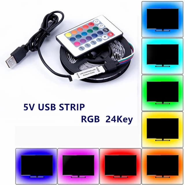USB RGB LED traka 3 m sa daljinskim od 24 tastera