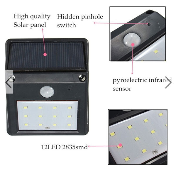 Solarni LED reflektor sa 12 dioda i senzorom pokreta – slika 4