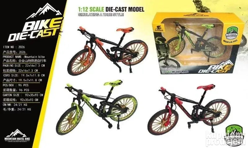 Model bicikla u razmeri 1:12, dostupan u tri boje