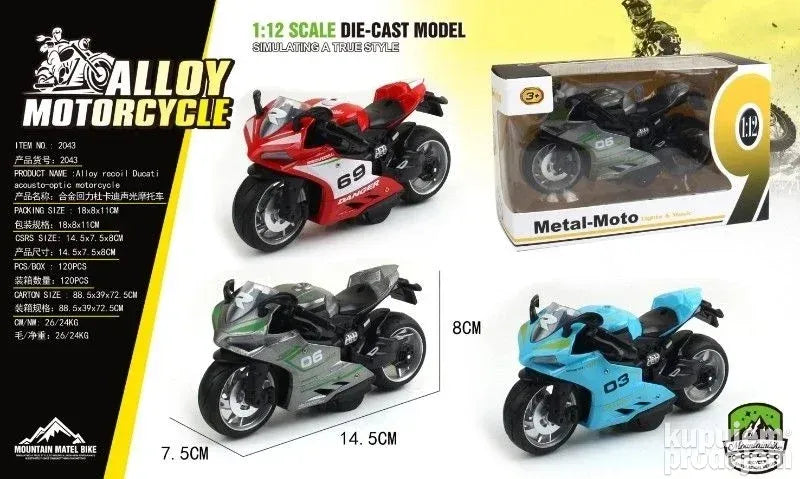 Die-cast model motocikla, razmera 1:12, originalno pakovanje