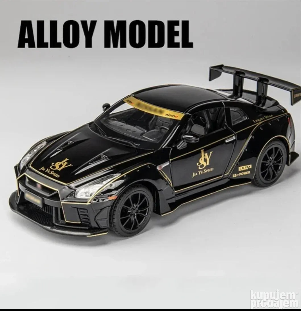 Metalni auto Nissan Skyline GTR crni, razmera 1:24