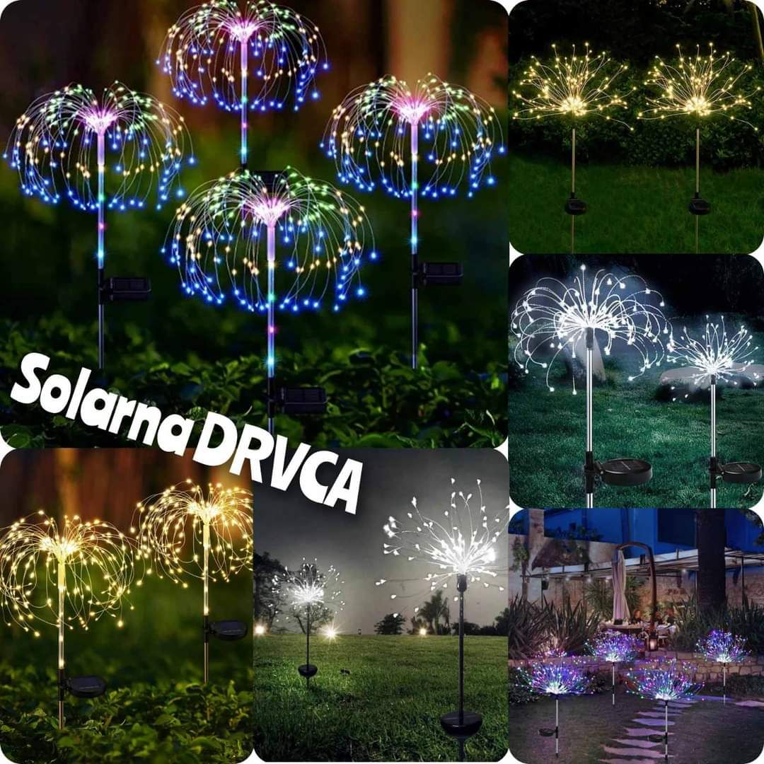 Solarna svetleća drvca – 2 komada sa savitljivim žicama