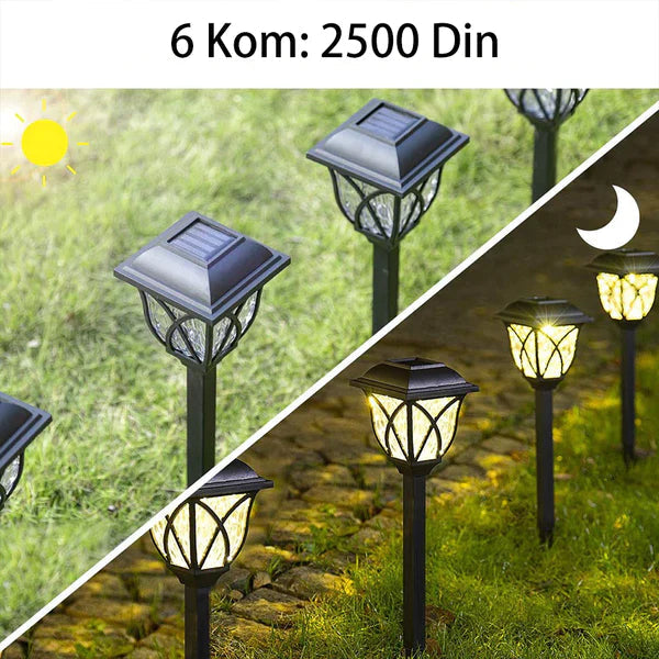 Solarne baštenske lampe sa ubodnim postoljem, 6 komada