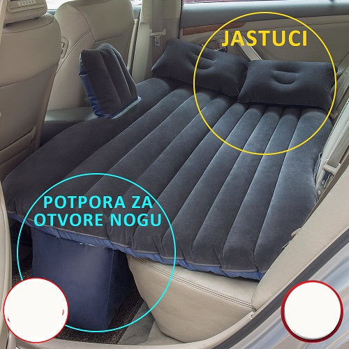 Dušek na naduvavanje za auto 136 x 85 cm sa jastucima – slika 3