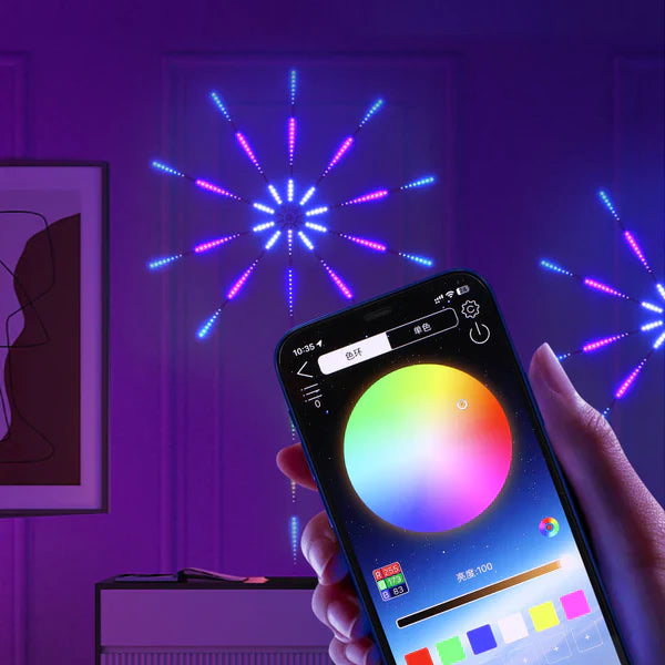 RGB LED traka u obliku vatrometa sa daljinskim i aplikacijom
