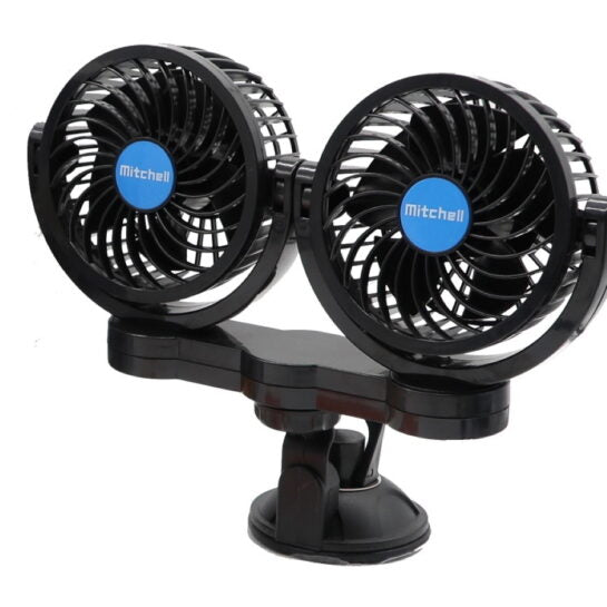 Dupli ventilator za vozilo — rotacija 360°, 8/15 W - slika 1