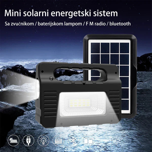 Solarna stanica za kampovanje sa 3 LED lampe i radiom