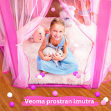 Šator zamak za princeze 140x135 cm sa lampicama i torbom