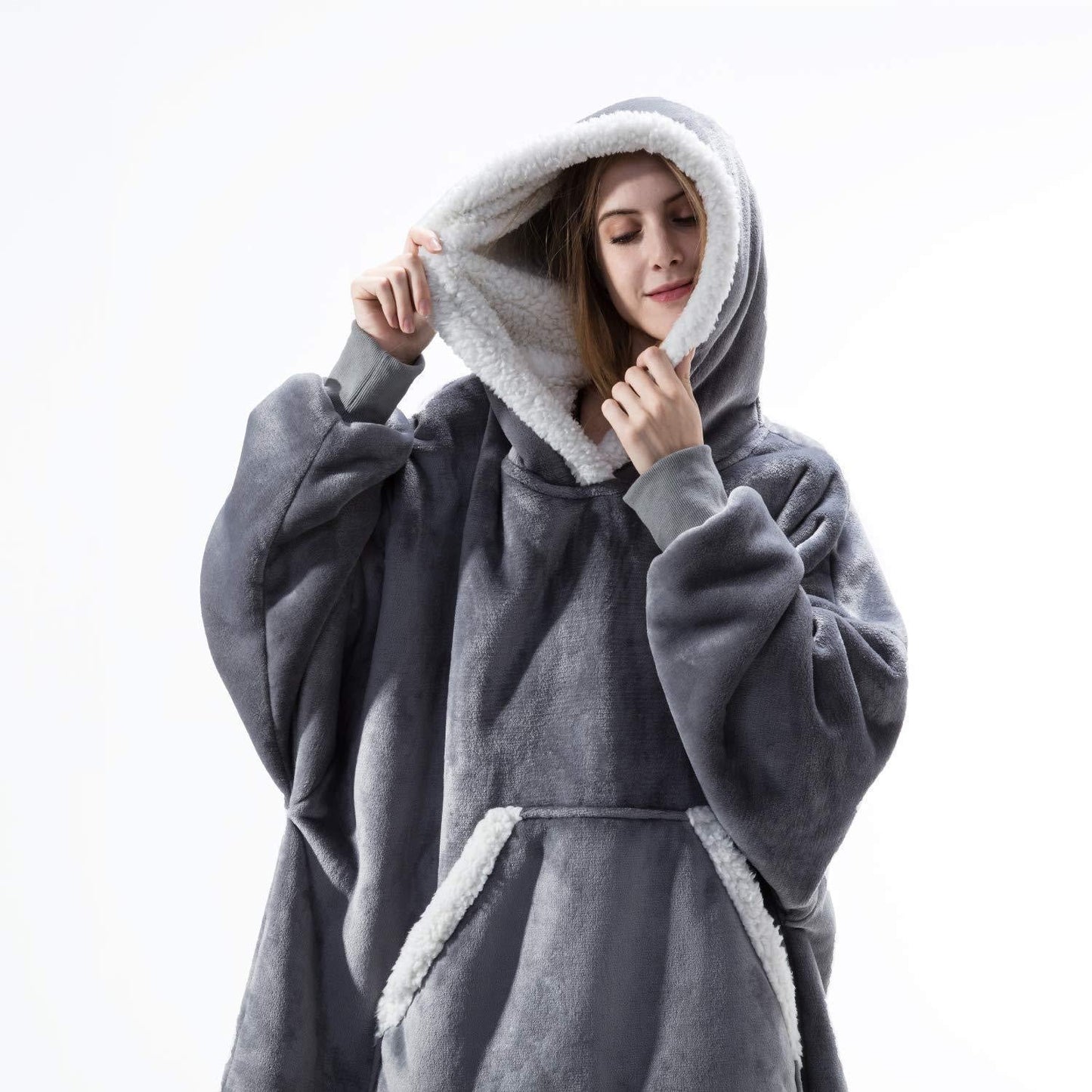 Oversized duks ćebe od flisa – reverzibilno, 110 cm – slika 13