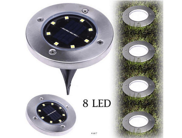 Solarne baštenske lampe – 4 komada sa po 8 dioda – slika 3