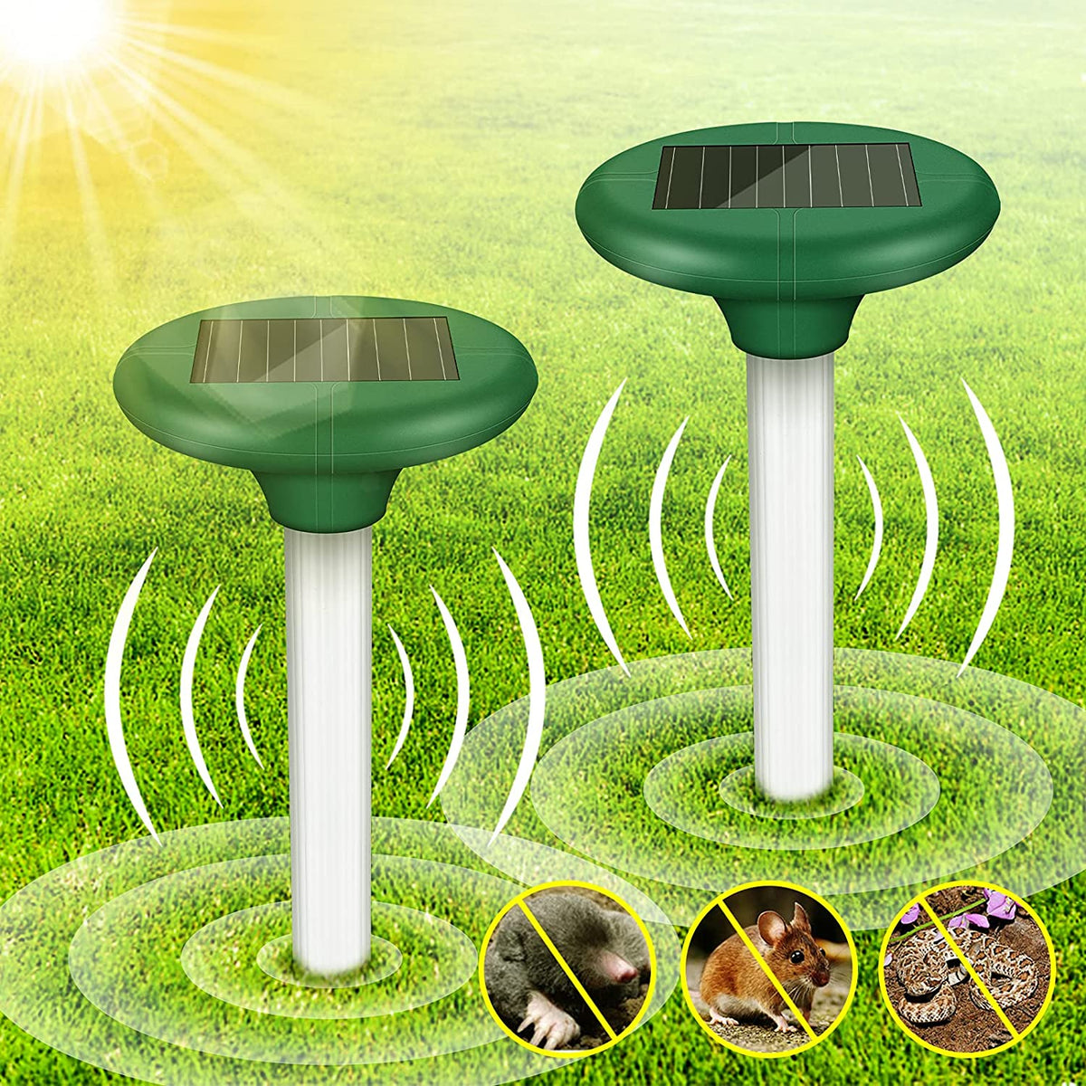 Solarni rasterivač krtica – 2 komada za dvorište