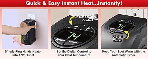 Handy Heater grejalica 400 W — do 20 m², sa tajmerom - slika 5