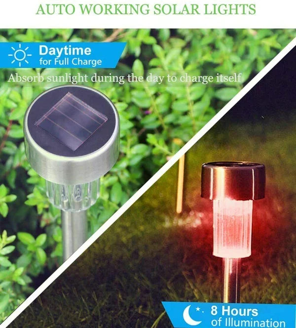 Solarne lampe inox 29,5 cm – 10 komada, RGB – slika 4