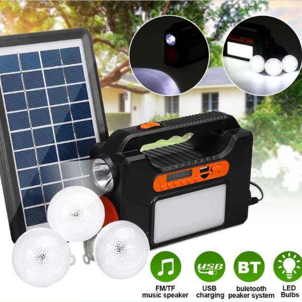 Mini solarni set sa 3 LED lampe, radiom i zvučnikom – slika 5