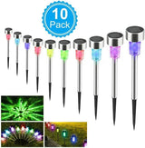 Solarne baštenske lampe RGB, set od 10 komada, visina 29,5 cm