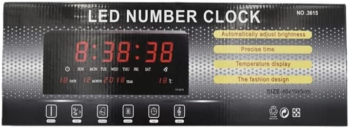 Digitalni LED sat 48 cm — vreme, datum i temperatura - slika 1