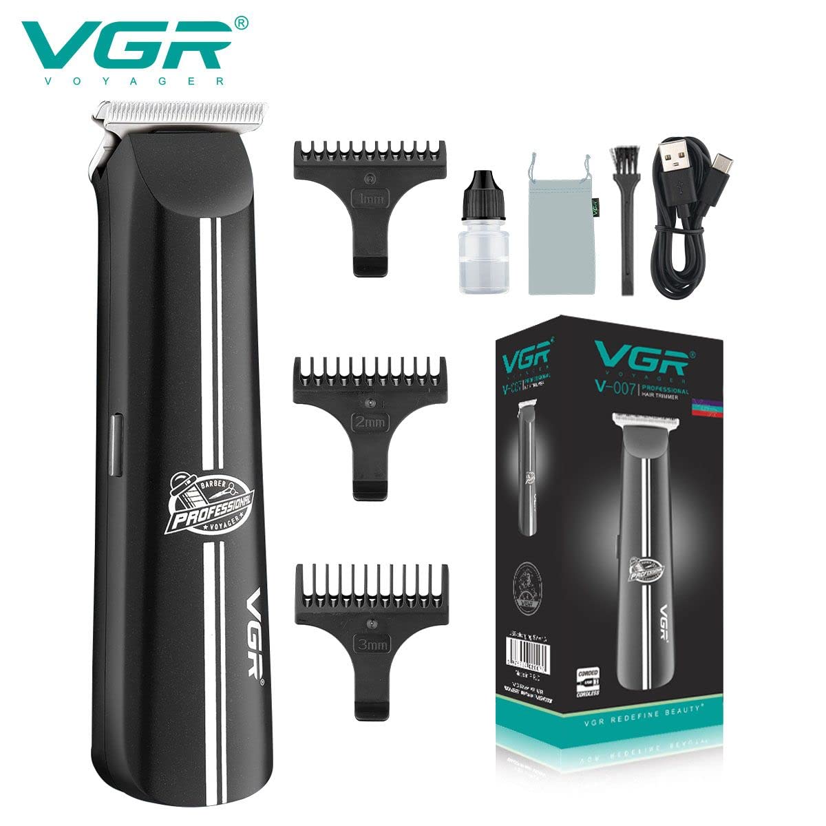 VGR V-007 mašinica — USB punjenje, 3 nastavka - slika 1