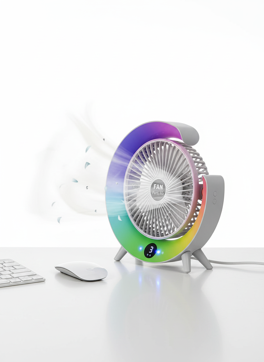 Sareni desktop ventilator - u upotrebi