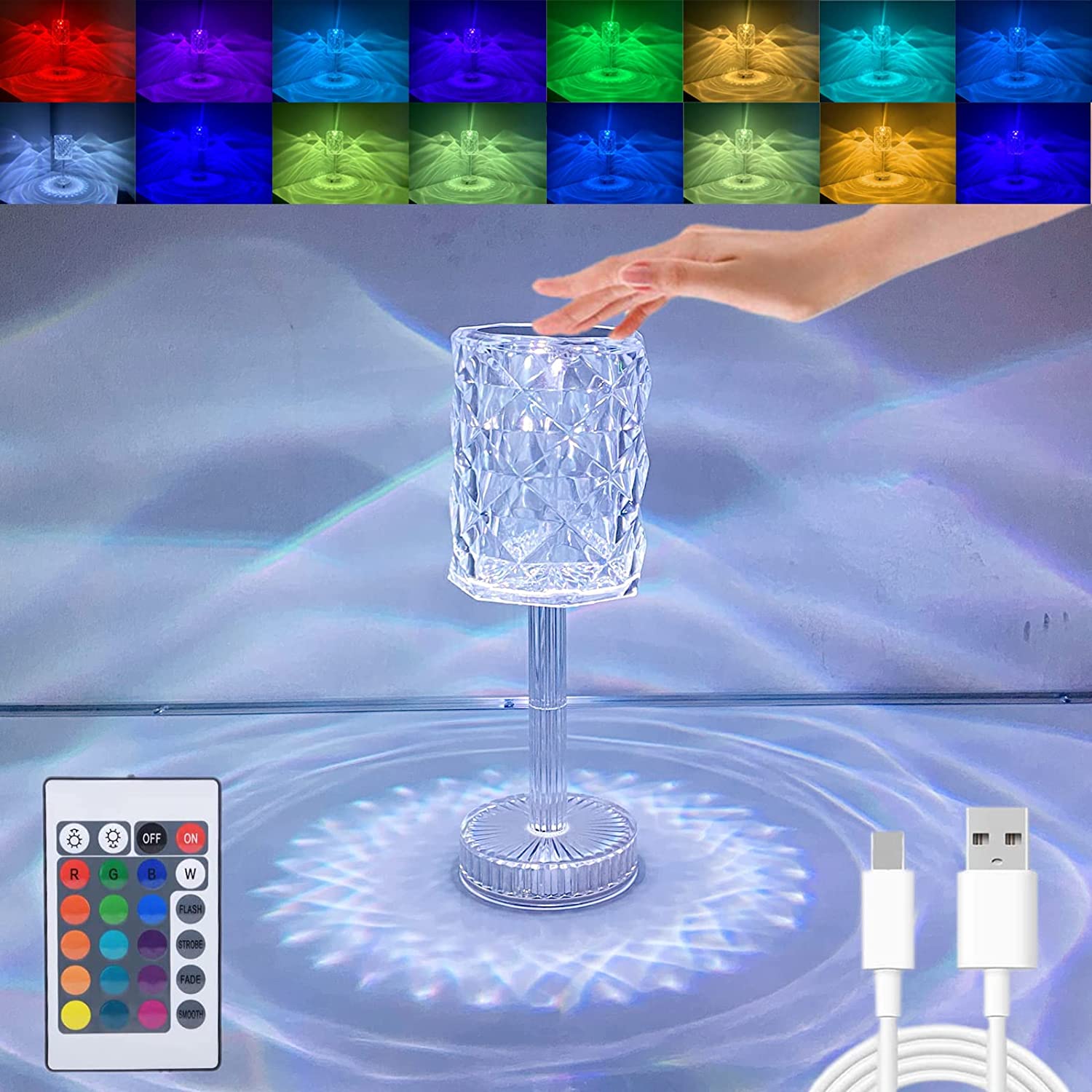 Kristalna LED lampa sa Bluetooth zvučnikom - slika 1