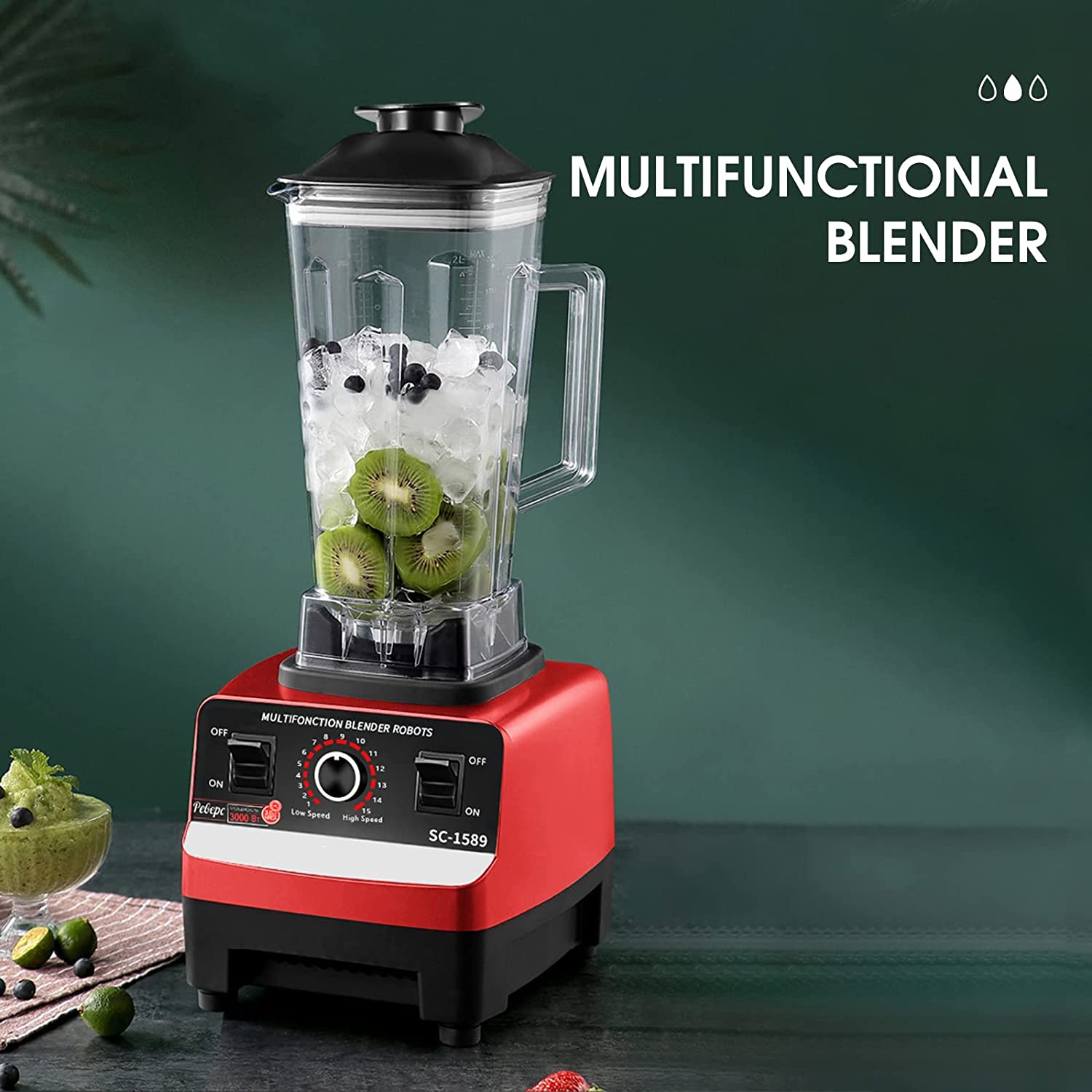 Blender sa staklenom posudom za smutije - slika 4