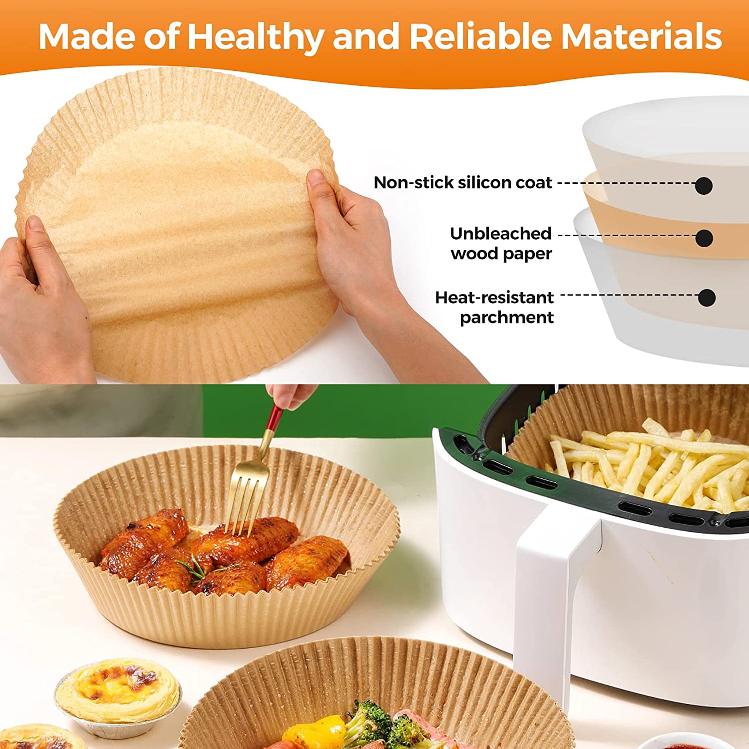Papir za air fryer — 50 komada, 16 x 4,5 cm - slika 4