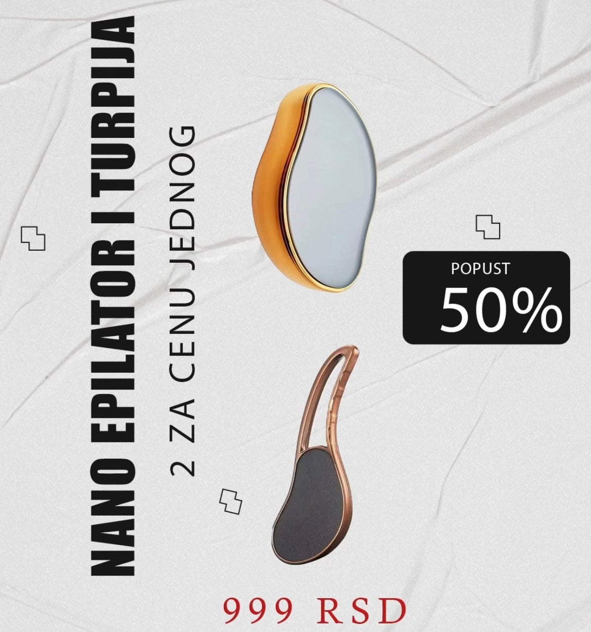 Set za negu kože - nano epilator i turpija za pete