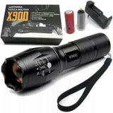 Taktička LED lampa X900 sa zumom i dometom 500 m