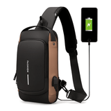 Crossbody torba od oksforda sa bravom na šifru i USB izlazom