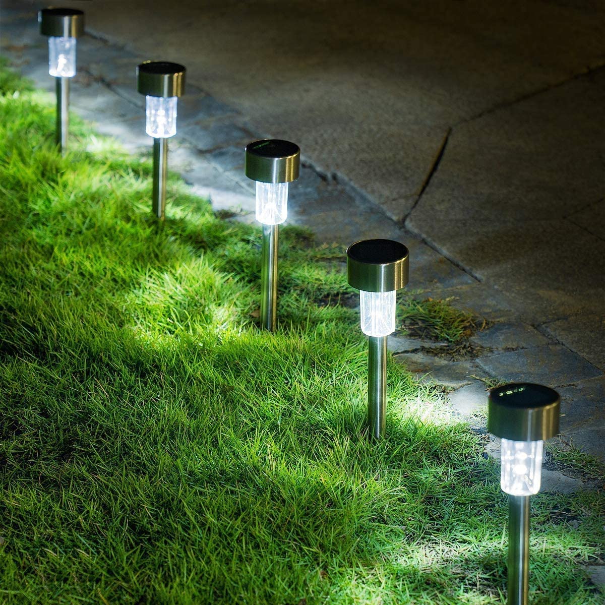 Solarne baštenske lampe od nerđajućeg čelika 6 komada