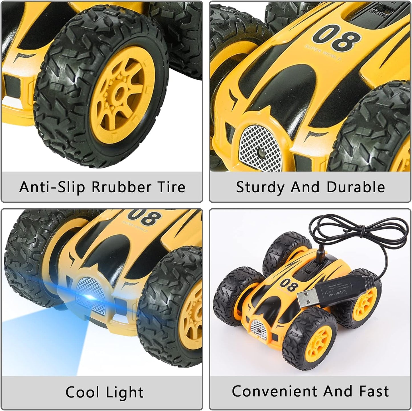Stunt auto na daljinski sa LED svetlima – 4 kanala – slika 7