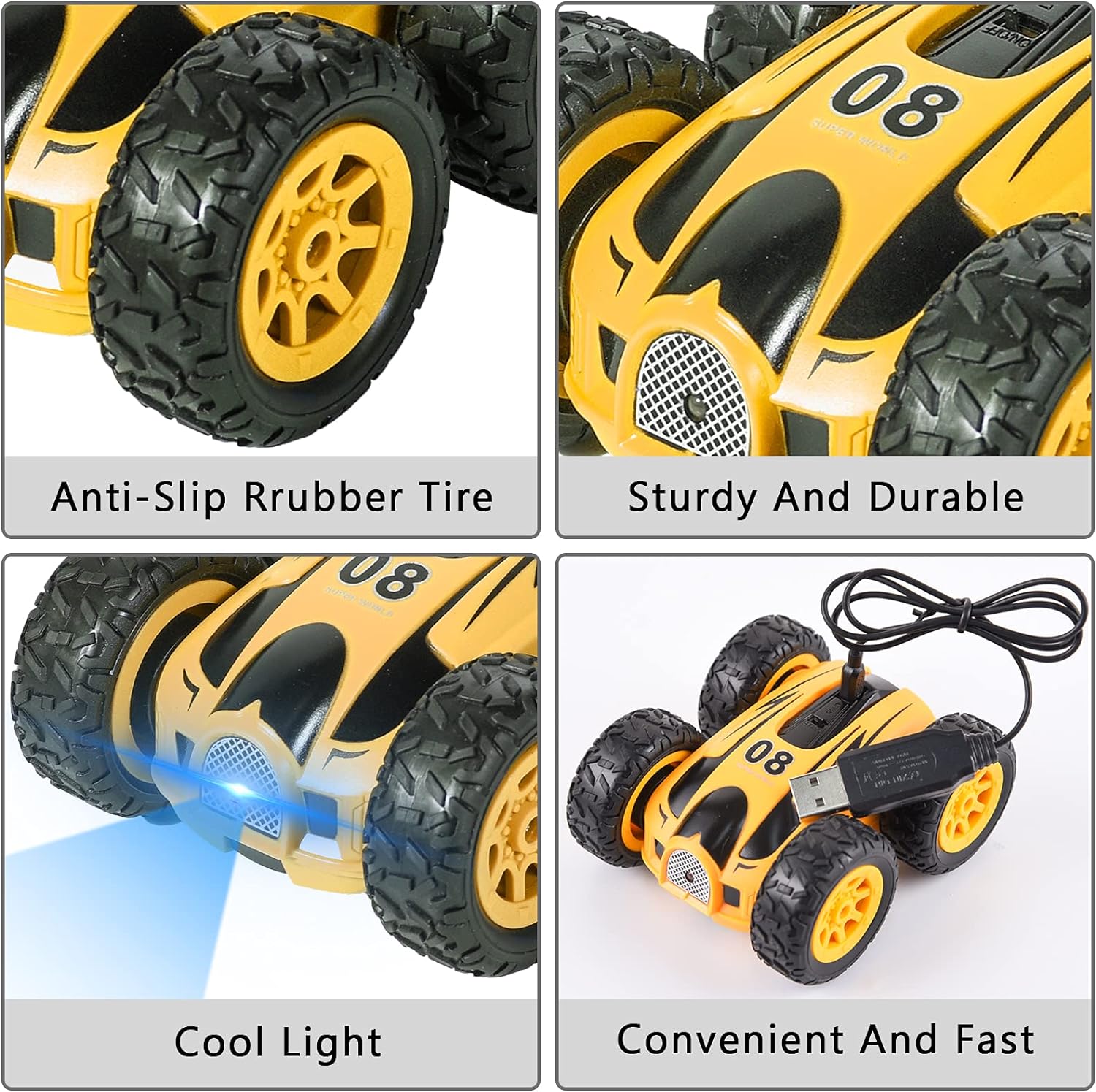 Stunt auto na daljinski sa LED svetlima – 4 kanala – slika 7