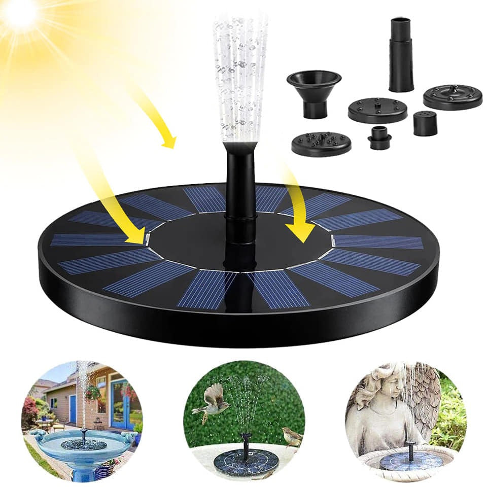 Solarna baštenska fontana sa pumpom, prečnik 16 cm
