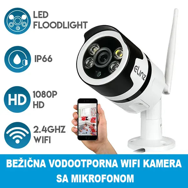 Bežična WiFi bullet kamera 1080p sa mikrofonom i IR vidom