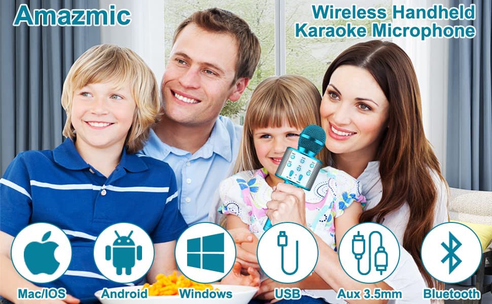 Bežični Bluetooth mikrofon za karaoke sa zvučnikom – slika 2