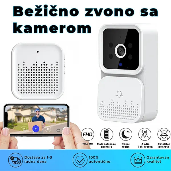 Bežično video zvono sa kamerom, mikrofonom i aplikacijom