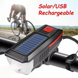 Far za bicikl sa sirenom, solarnim i USB punjenjem