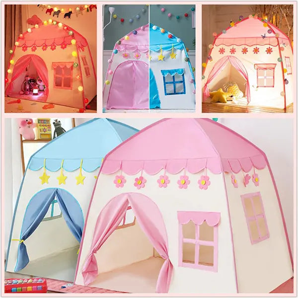Dečiji šator za igru, roze – 130 x 100 x 130 cm – slika 7