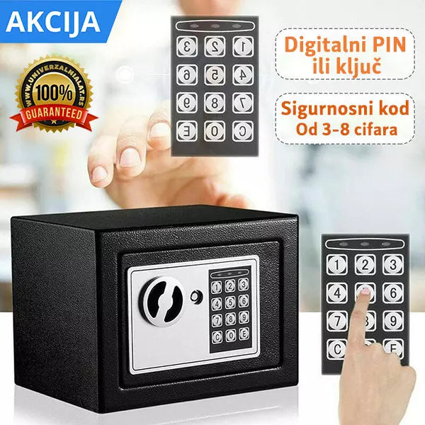 Elektronski sef 170 x 230 x 170 mm sa šifrom i 2 ključa
