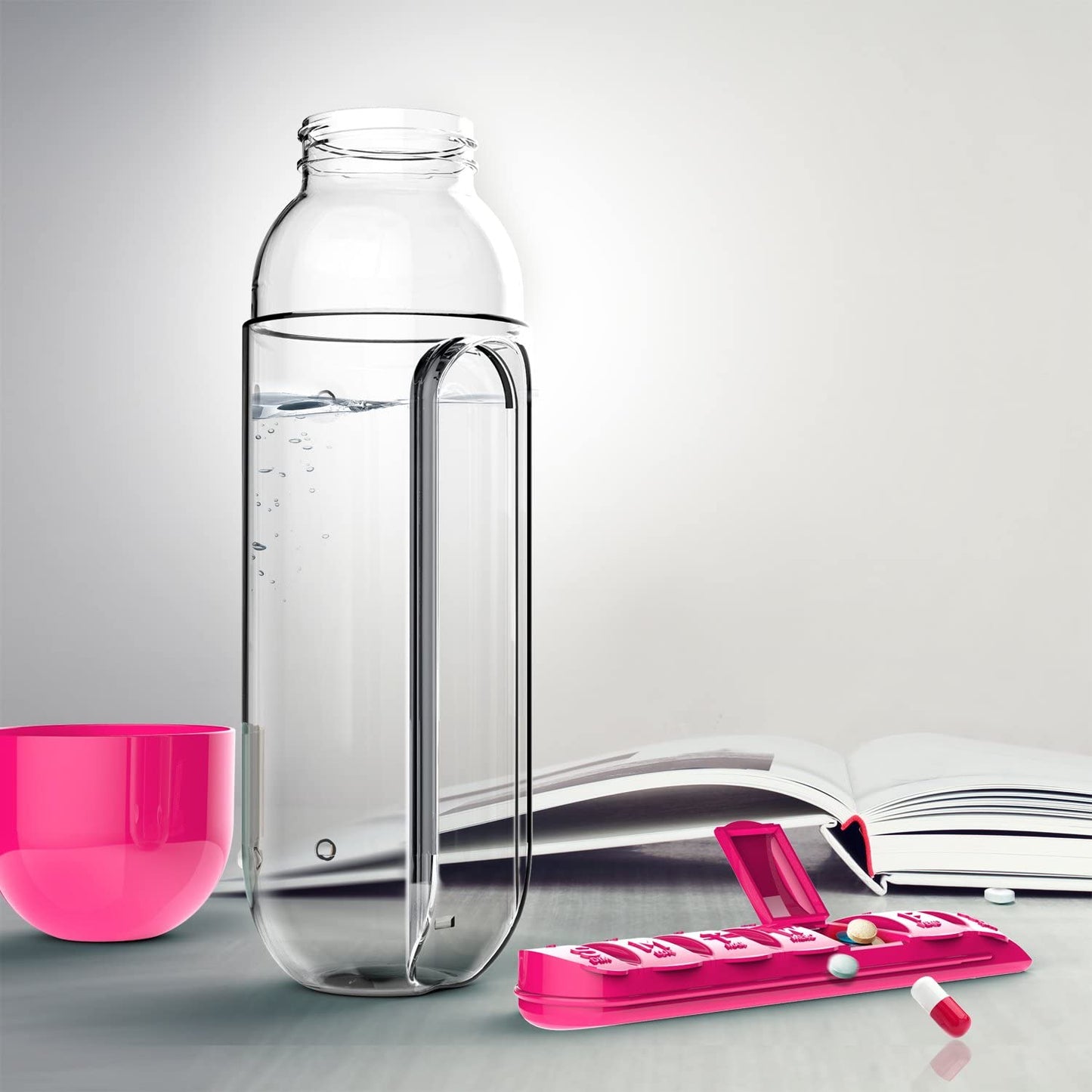 Flašica 600 ml sa organizatorom sa 7 pregrada – slika 4
