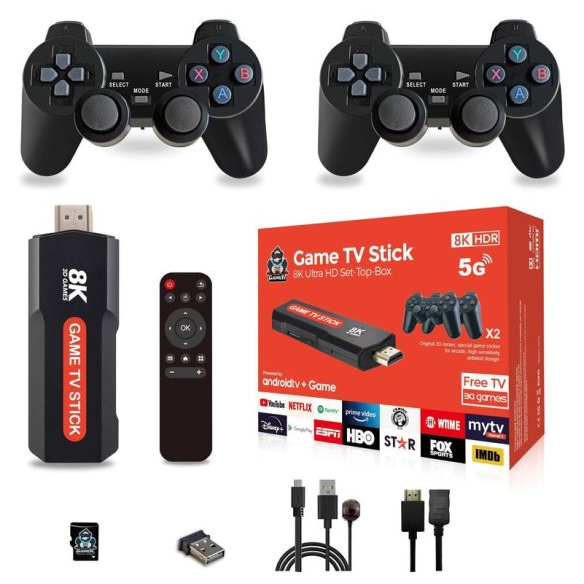 TV stick konzola sa dva bežična džojstika i HDMI