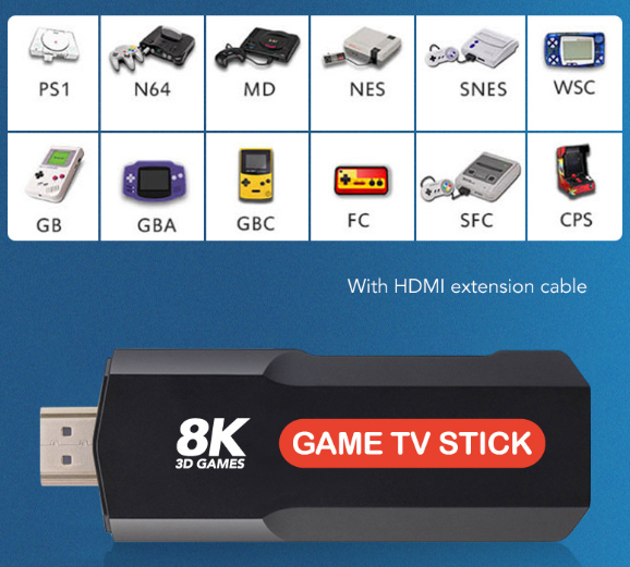 TV stick konzola sa dva bežična džojstika i HDMI – slika 3