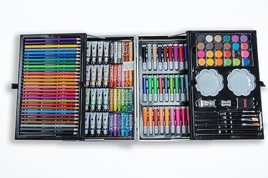 Set za crtanje 145 delova u aluminijumskom koferu – slika 2