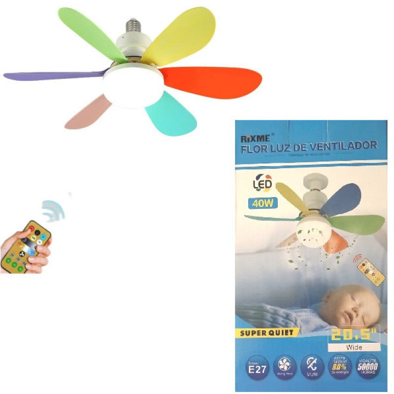 Plafonski ventilator sa LED svetlom – montaža na E27 grlo